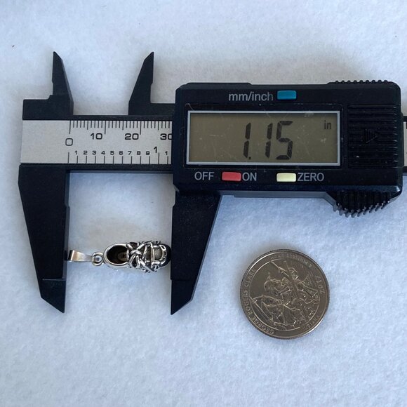 VTG Sterling Silver 925 Blank Engraveable Unisex Baby Shoe Pendant Charm - Picture 12 of 16